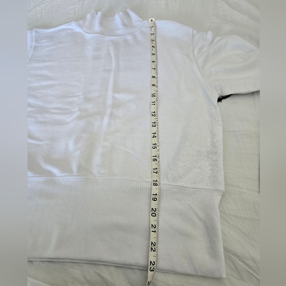 NWT Cotton Citizen White Mock Neck Cropped Sweatshirt USA Made Size M - Picture 14 of 15